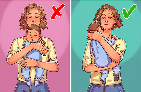 روش های نگهداری از نوزادان,چگونگی نگه داشتن نوزاد