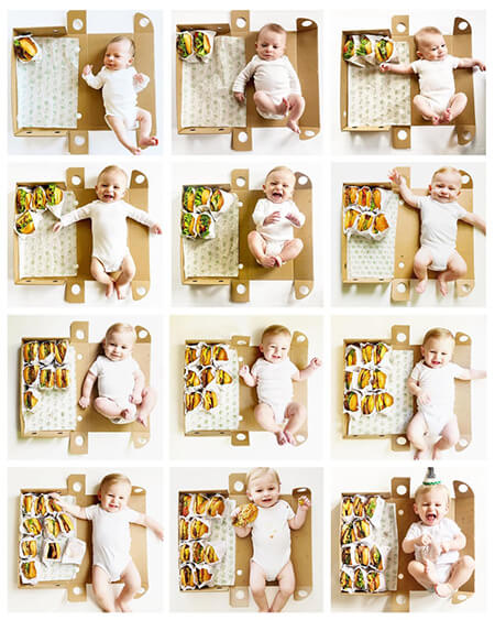 ایده عکس ماهگرد نوزاد پسر, ایده عکس ماهگرد نوزاد دختر,عکس ماهانه کودک