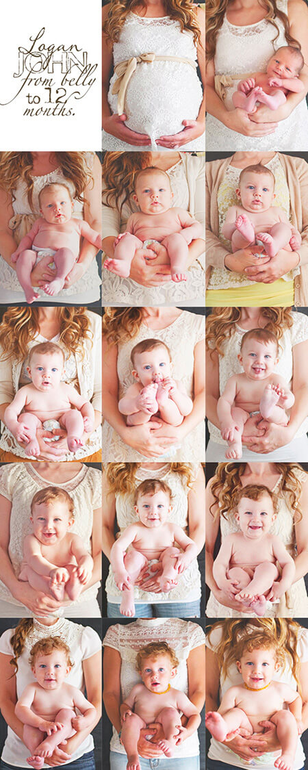 ایده عکس ماهگرد نوزاد پسر, ایده عکس ماهگرد نوزاد دختر, عکس ماهانه کودک